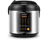 COMFEE' Rice Cooker, 14-in-1 Stainless Steel Multi Cooker, Slow Cooker, Steamer, Sauté, and Warmer, 5.3 QT, 20 Cups Cooked (10 Cups Uncooked), Brown Rice, Quinoa and Oatmeal
