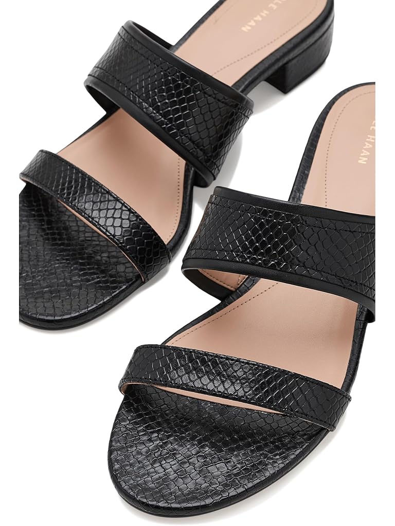 Black Cole Haan Fionna Wave Double Band Slide Sandals