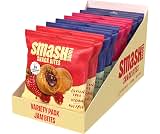 Smash Foods Variety Snack Bites to Go - Gluten Free Vegan Protein Balls Made with Nut Butters and Superfood Jam with Chia Seeds 8 Packs