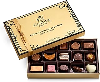 Godiva Chocolatier Heritage Collection Belgian Chocolate Gift Box - 15 Piece Assorted Dark,Milk and White Gourmet Chocolat...