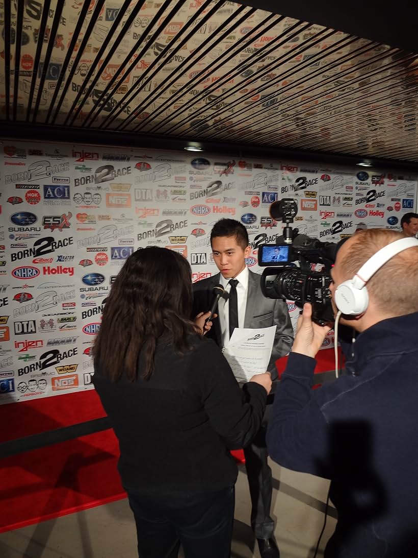 Jeremy Chu on the red carpet of LA premiere of Born to Race