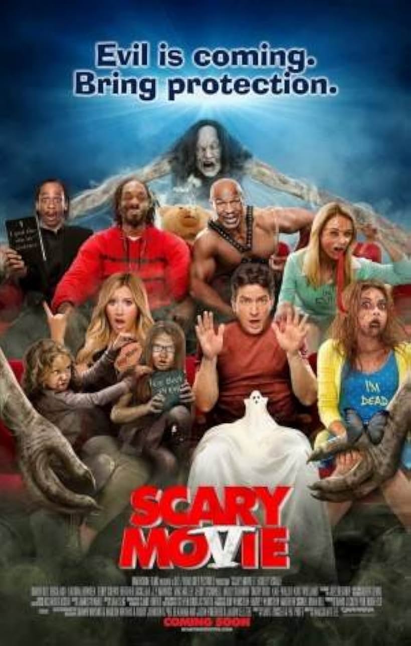 Charlie Sheen, Snoop Dogg, Mike Tyson, Sarah Hyland, Ashley Tisdale, Katt Williams, and Katrina Bowden in Scary Movie 5 (2013)