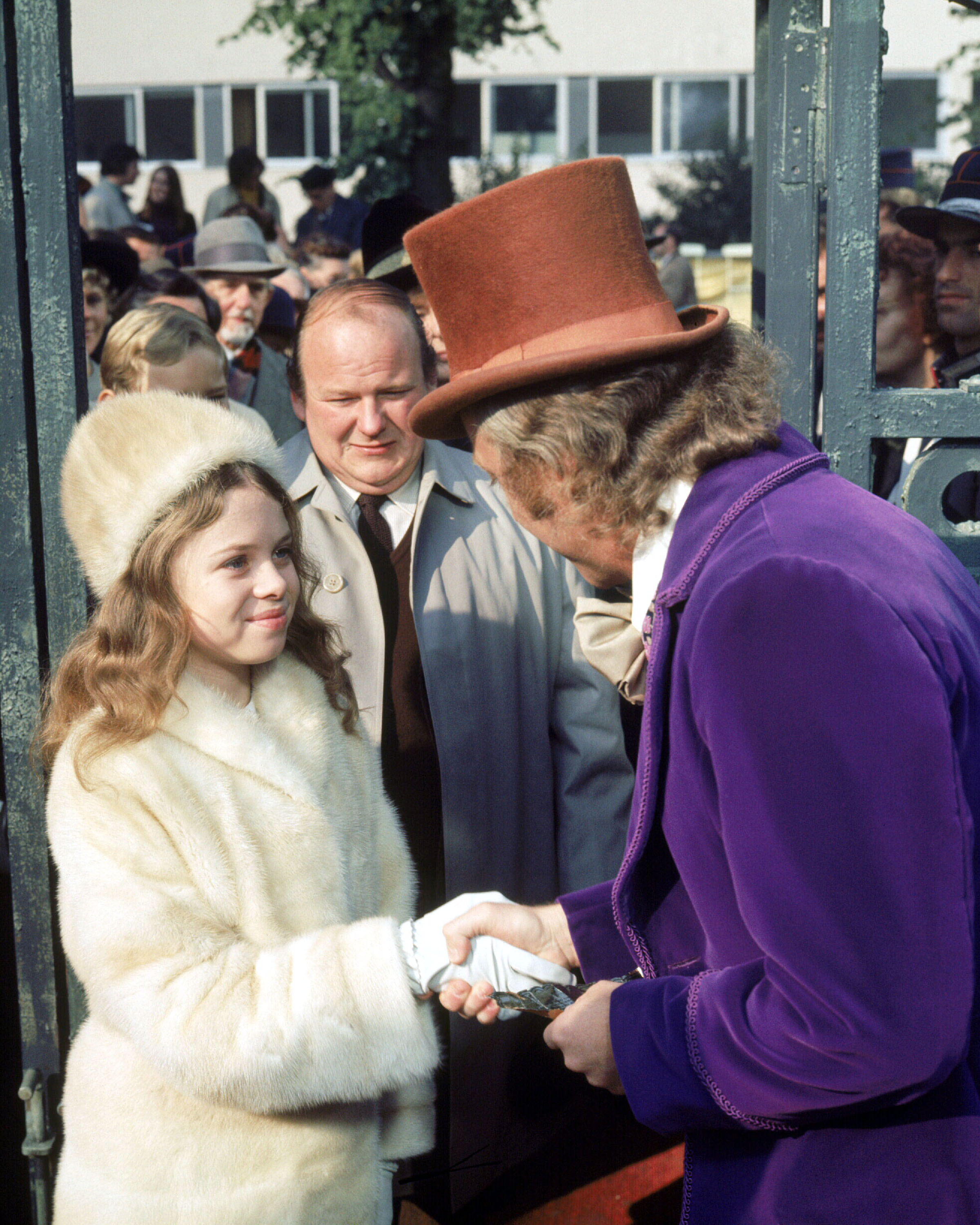 Gene Wilder, Julie Dawn Cole, Roy Kinnear, and Veruca Salt in Willy Wonka & the Chocolate Factory (1971)