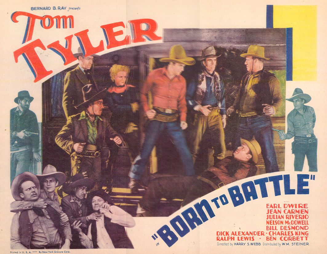 Jean Carmen, Earl Dwire, Nelson McDowell, Julian Rivero, Tom Tyler, and Blackie Whiteford in Born to Battle (1935)