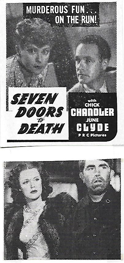 Rebel Randall, Chick Chandler, June Clyde, and Gregory Gaye in Seven Doors to Death (1944)