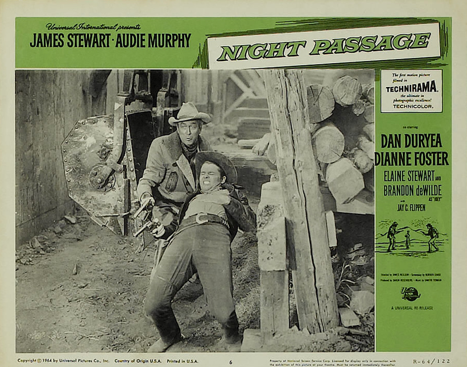 James Stewart and Audie Murphy in Night Passage (1957)