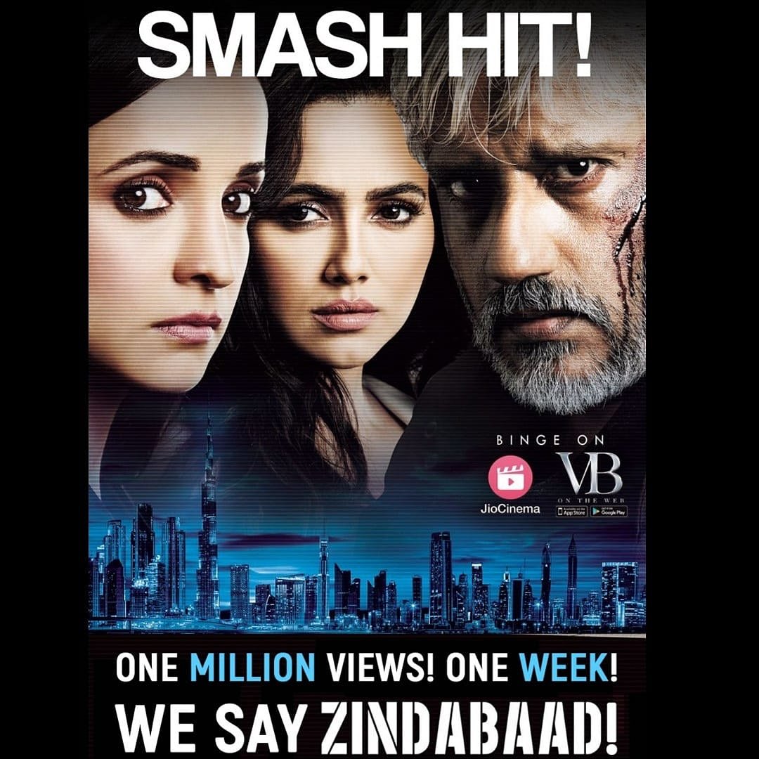 Vikram Bhatt, Sanaya Irani, and Sana Khan in Zindabaad (2018)