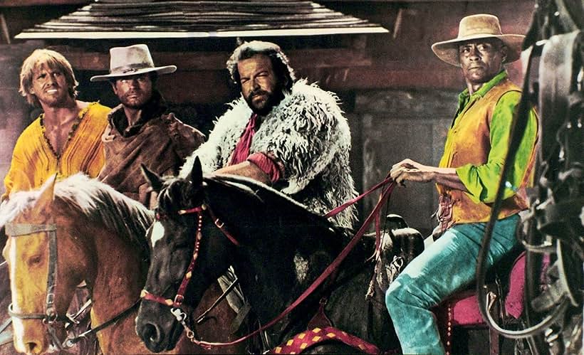 Terence Hill, Bud Spencer, and Woody Strode in La collina degli stivali (1969)