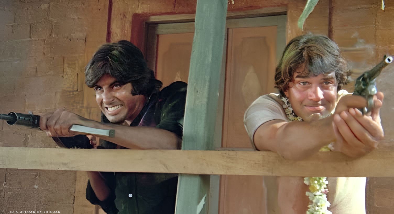 Amitabh Bachchan and Dharmendra in Sholay (1975)