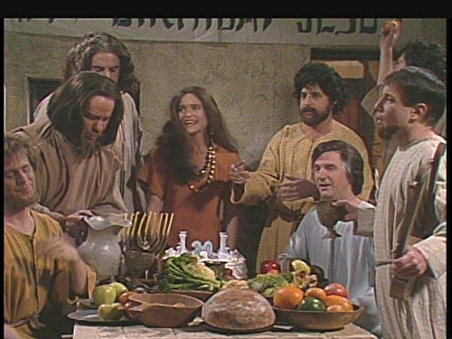 Dana Carvey, Jon Lovitz, Kevin Nealon, A. Whitney Brown, Phil Hartman, Jan Hooks, and Paul Simon in Saturday Night Live (1975)