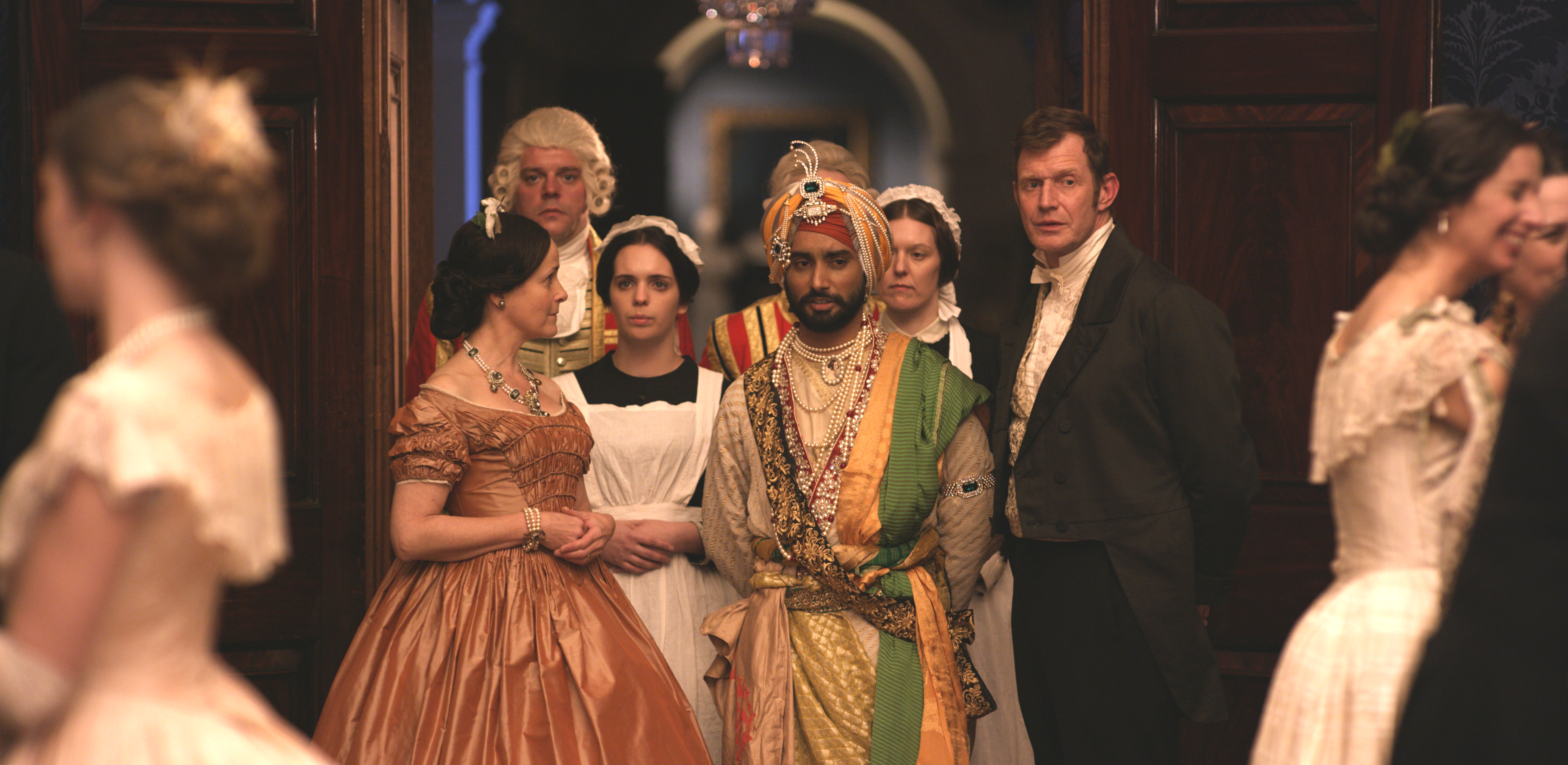 Jason Flemyng, Amanda Root, and Satinder Sartaaj in The Black Prince (2017)