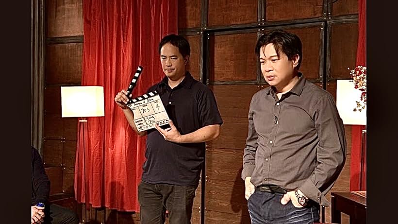 Stanley Yung and Chi Muoi Lo on set of Mastering The Business of Acting