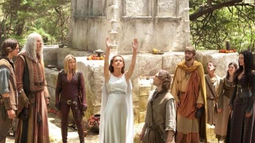 Craig Horner, Bruce Spence, Keisha Castle-Hughes, and Tabrett Bethell in Legend of the Seeker (2008)