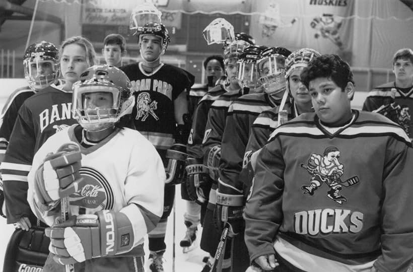 Joshua Jackson, Brandon Quintin Adams, Matt Doherty, Garette Ratliff Henson, Colombe Jacobsen-Derstine, Vincent LaRusso, Aaron Lohr, Marguerite Moreau, Ty O'Neal, Elden Henson, Mike Vitar, Shaun Weiss, and Justin Wong in D2: The Mighty Ducks (1994)