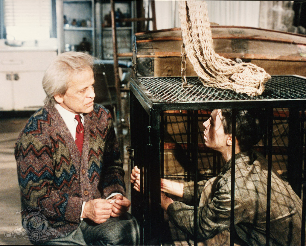 Klaus Kinski and Sally Brown in Crawlspace (1986)