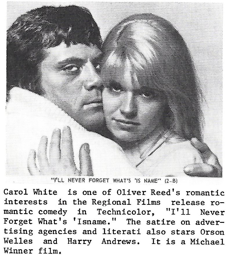 Oliver Reed and Carol White in I'll Never Forget What's'isname (1967)