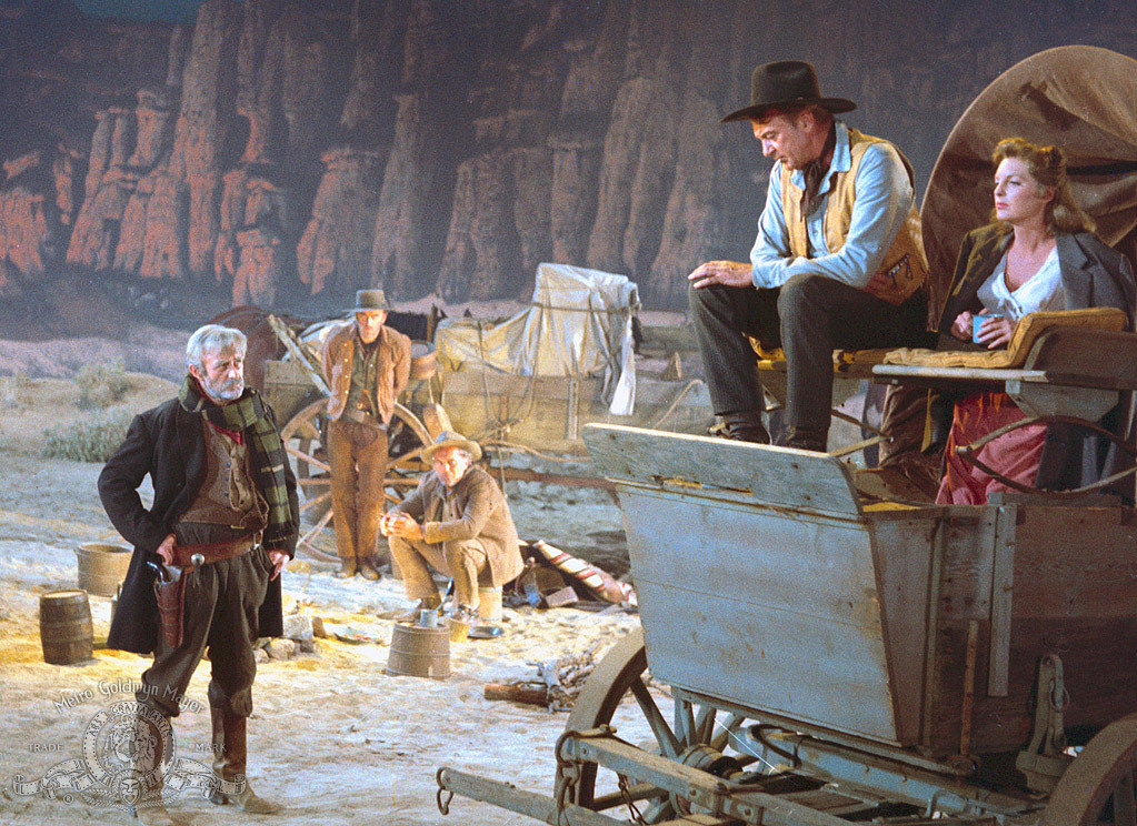 Gary Cooper, Lee J. Cobb, John Dehner, Julie London, and Robert J. Wilke in Man of the West (1958)