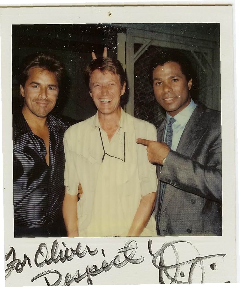 Don Johnson, Oliver Wood, and Philip Michael Thomas in Miami Vice (1984)