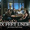 Lauren Ambrose, Freddy Rodríguez, Frances Conroy, Rachel Griffiths, Michael C. Hall, Peter Krause, and Mathew St. Patrick in Six Feet Under (2001)