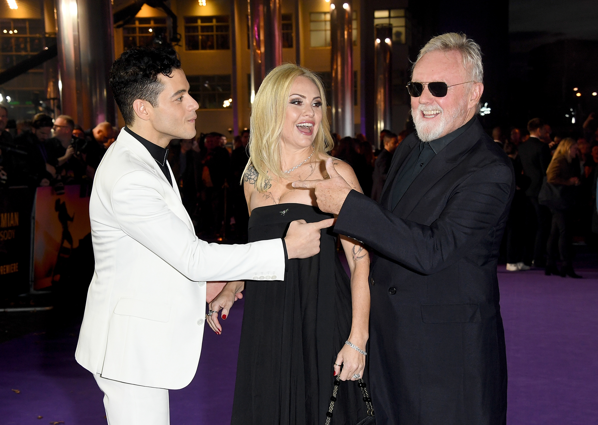 Roger Taylor, Rami Malek, and Sarina Taylor at an event for Bohemian Rhapsody (2018)