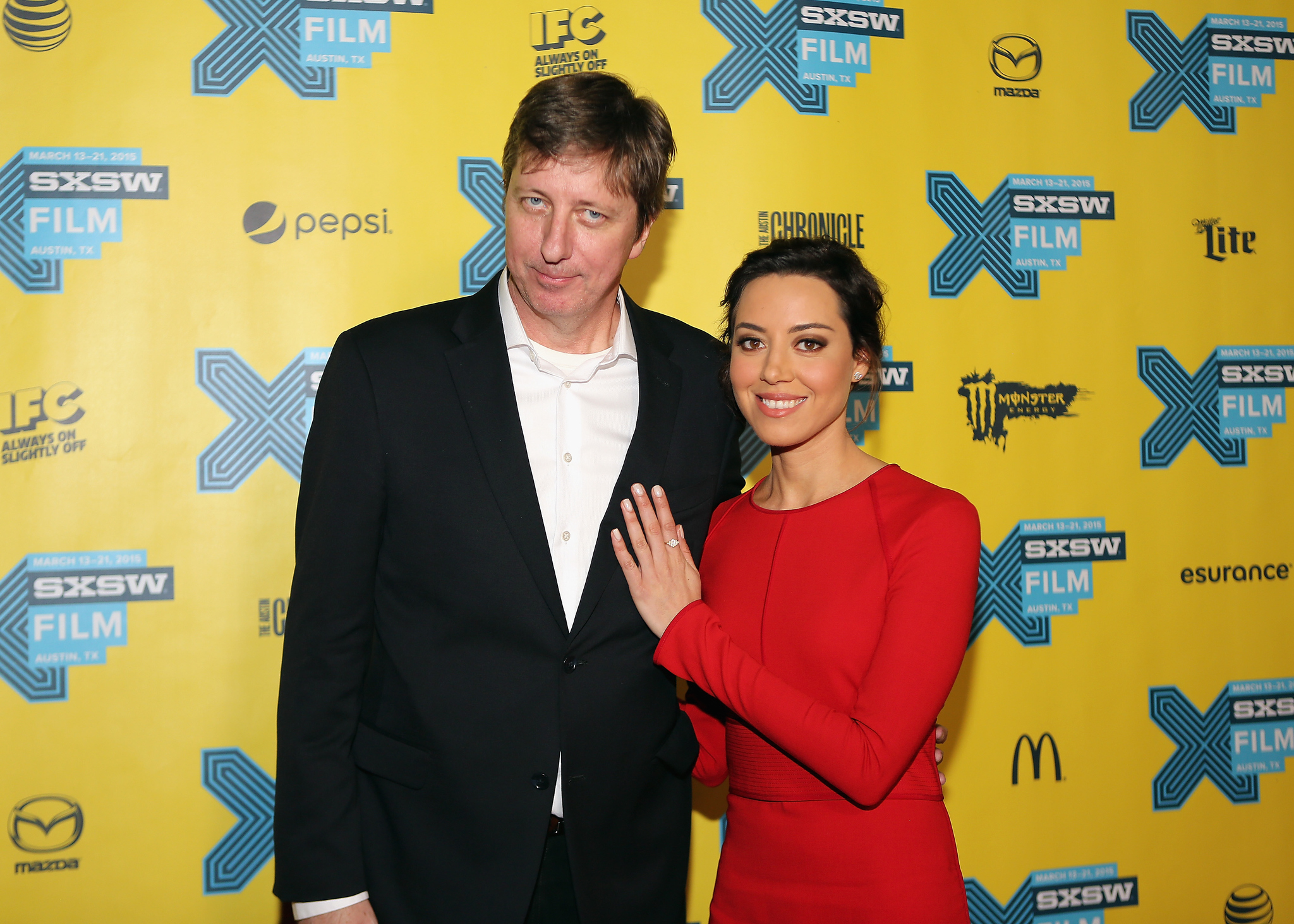 Hal Hartley and Aubrey Plaza at an event for Ned Rifle (2014)