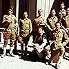 William Holden, Ernest Borgnine, Bo Hopkins, Rayford Barnes, Tap Canutt, Ben Johnson, Warren Oates, and Jaime Sánchez in The Wild Bunch (1969)