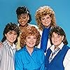 Nancy McKeon, Kim Fields, Mindy Cohn, Charlotte Rae, and Lisa Whelchel in The Facts of Life (1979)