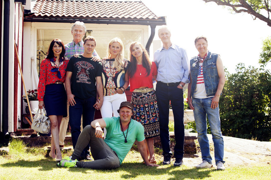 Lena Olin, Illeana Douglas, Patrick Duffy, Josephine Bornebusch, Claes Månsson, Per Svensson, Christopher Wagelin, and Greg Poehler in Welcome to Sweden (2014)