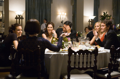 Amy Brenneman, Maria Bello, Hugh Dancy, Maggie Grace, and Emily Blunt in Der Jane Austen Club (2007)