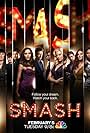 Anjelica Huston, Debra Messing, Jack Davenport, Christian Borle, Leslie Odom Jr., Jennifer Hudson, Katharine McPhee, Megan Hilty, Jeremy Jordan, Krysta Rodriguez, and Andy Mientus in Smash (2012)