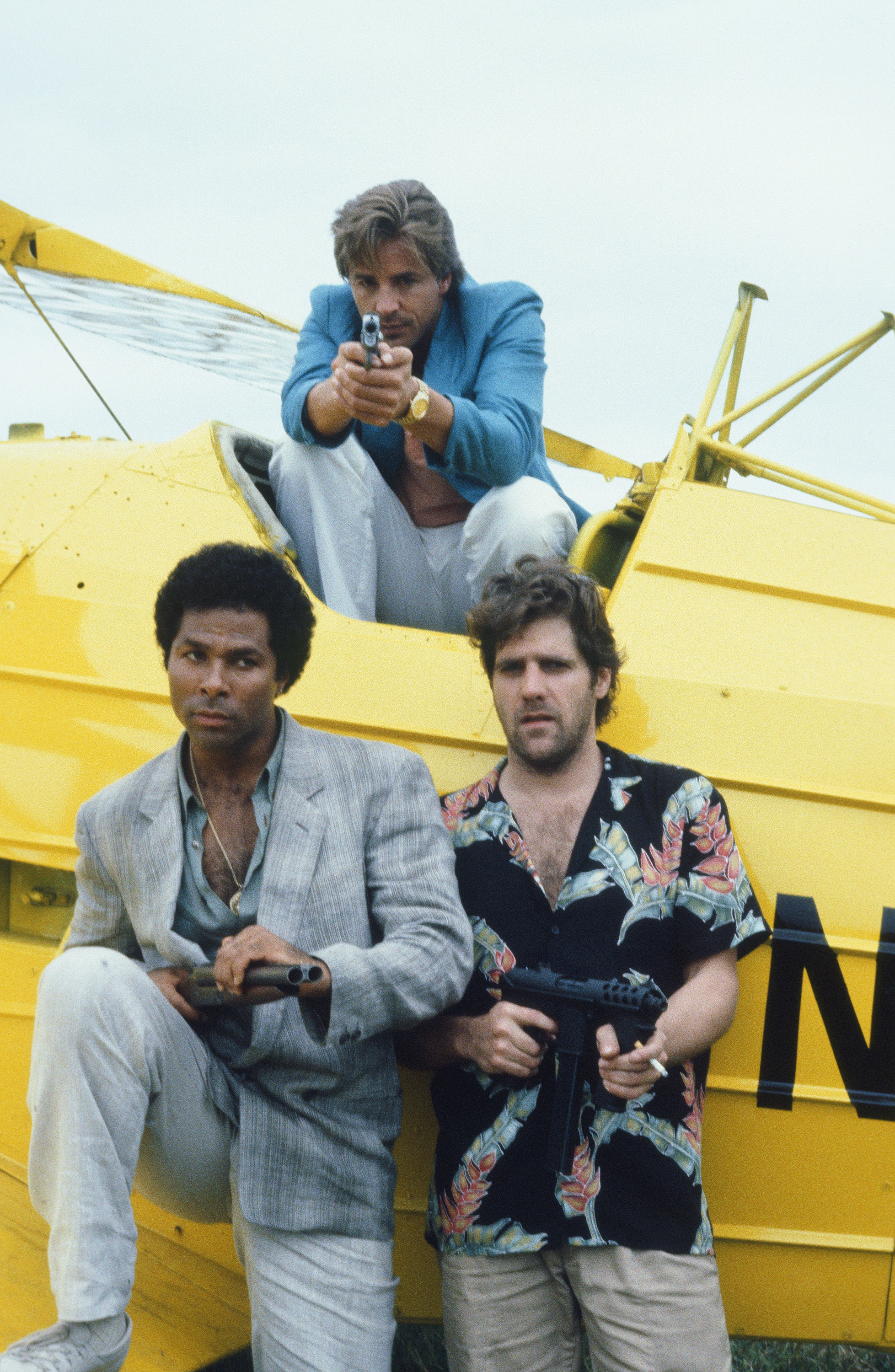 Don Johnson, Glenn Frey, and Philip Michael Thomas in Miami Vice (1984)