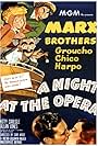 Groucho Marx, Kitty Carlisle, Allan Jones, Chico Marx, Harpo Marx, and The Marx Brothers in A Night at the Opera (1935)