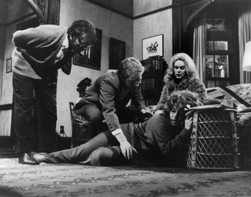 Richard Burton, Elizabeth Taylor, George Segal, and Sandy Dennis in Who's Afraid of Virginia Woolf? (1966)