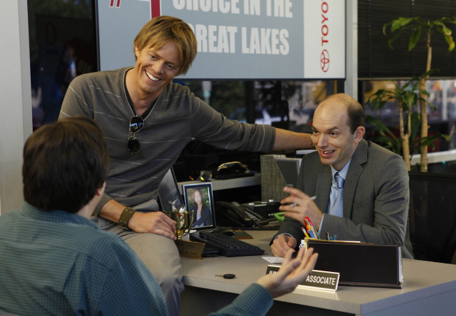 Kris Marshall, Paul Scheer, and Nelson Franklin in Traffic Light (2011)