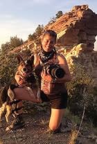 Ursula Coyote on set of Valley of Violence with Jumpy