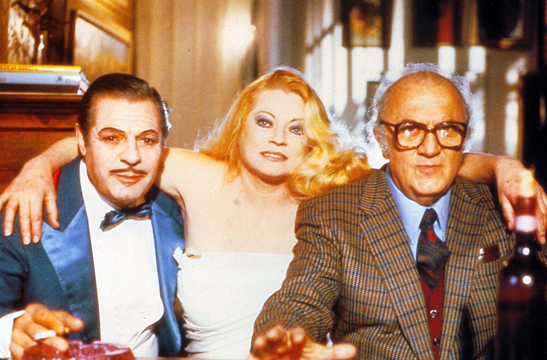 Federico Fellini, Marcello Mastroianni, and Anita Ekberg in Intervista (1987)