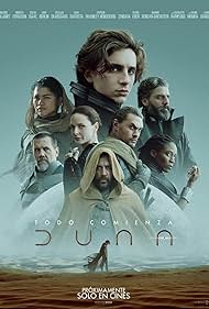 Javier Bardem, Josh Brolin, Rebecca Ferguson, Jason Momoa, Sharon Duncan-Brewster, Oscar Isaac, Timothée Chalamet, and Zendaya in Duna (2021)