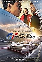 Orlando Bloom, David Harbour, and Archie Madekwe in Gran Turismo (2023)