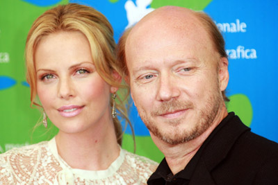 Charlize Theron and Paul Haggis at an event for Dans la vallée d'Elah (2007)