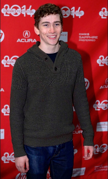 Dylan Arnold on the red carpet for the Laggies premiere at Sundance