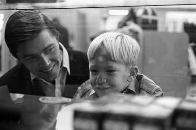 Dennis Cole with his five-year-old son Joey at a department store