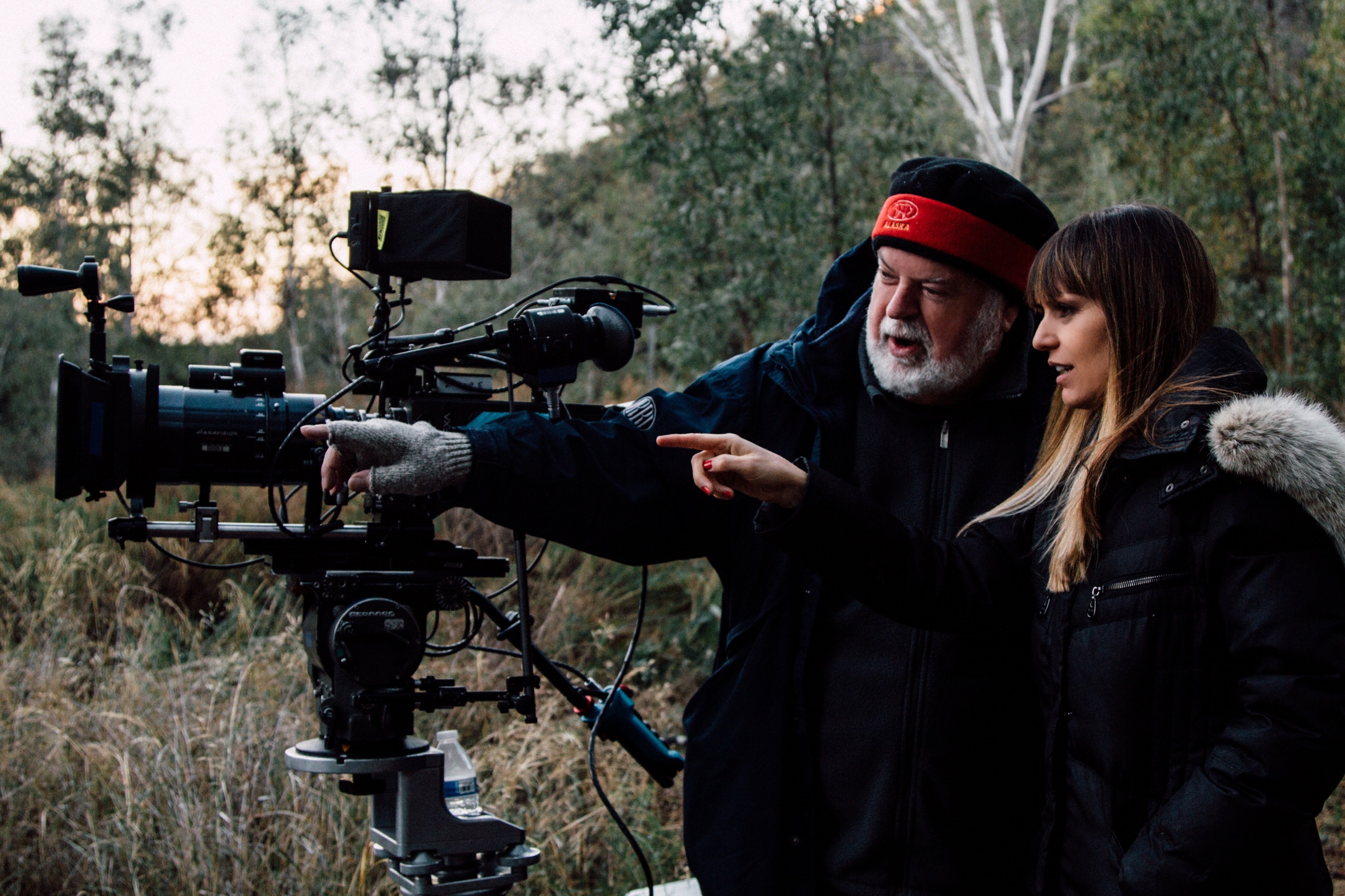 DP Dean Cundey with Director India Dupre on the set of STRIPPED