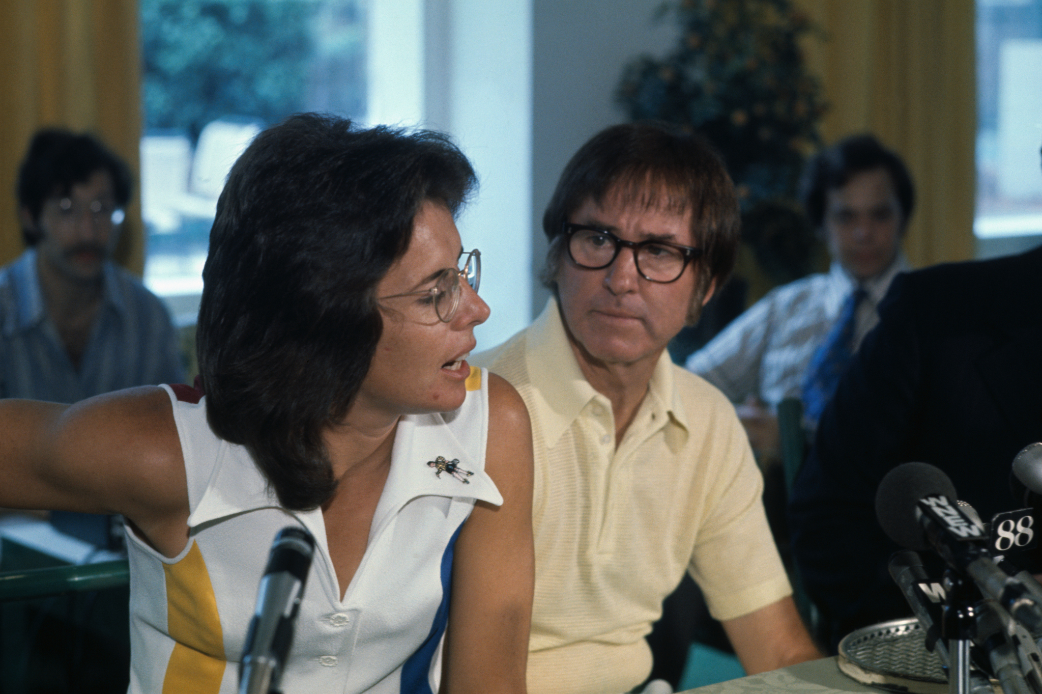 Bobby Riggs and Billie Jean King at an event for Bobby Riggs vs. Billie Jean King: Tennis Battle of the Sexes (1973)