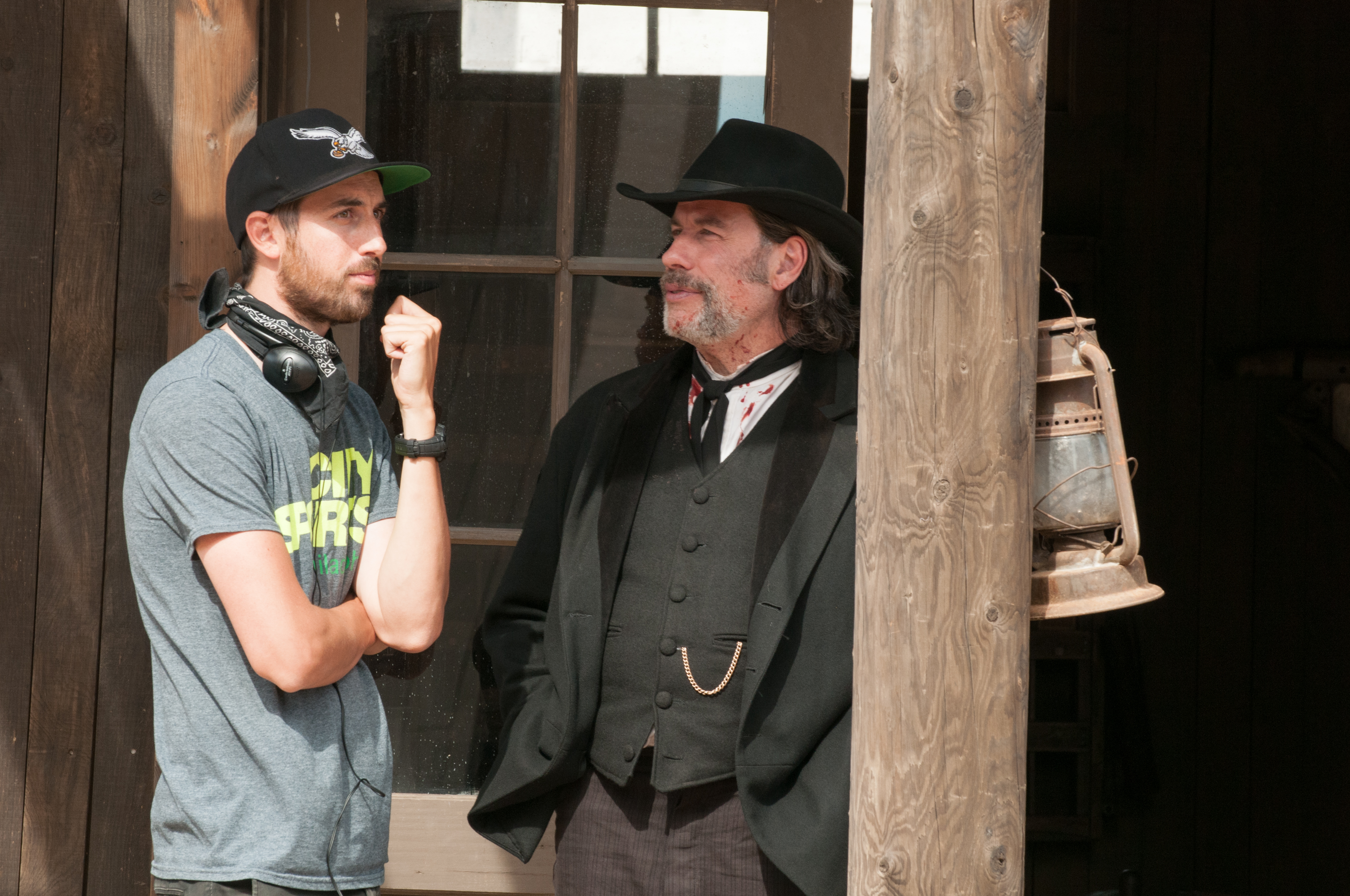 John Travolta and Ti West in In a Valley of Violence (2016)