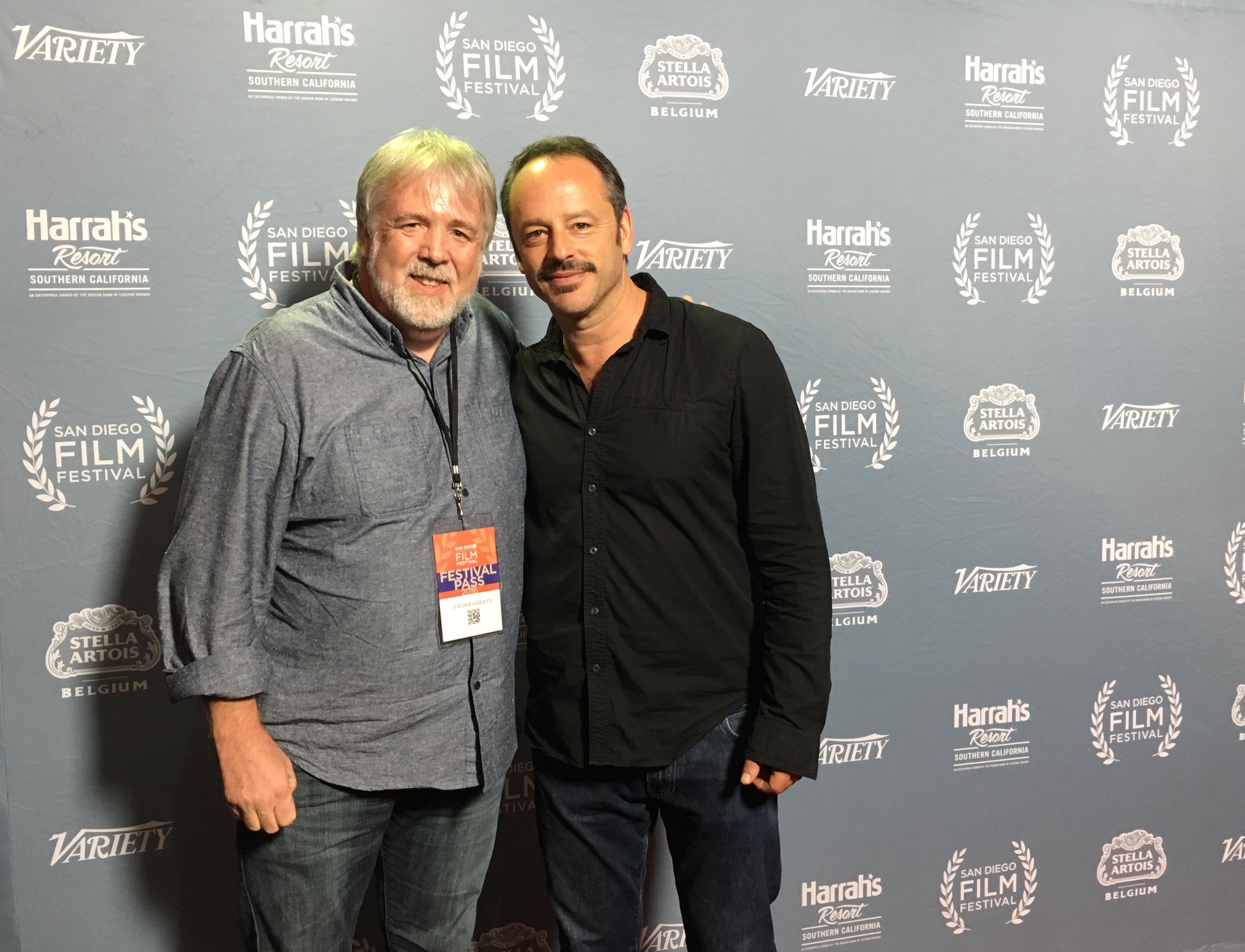 Jim Dougherty and Gil Bellows following the World Premiere screening of Brian Klemesrud's film Dead Draw at the San Diego International Film Festival.