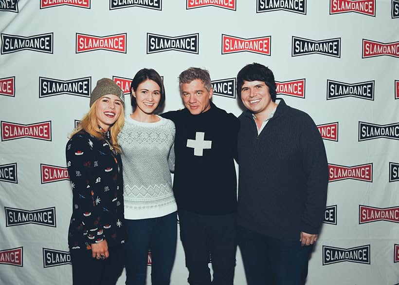 Matthew Glave, Michael J. Gallagher, Jana Gallagher, and Emily Bett Rickards at an event for Funny Story (2018)