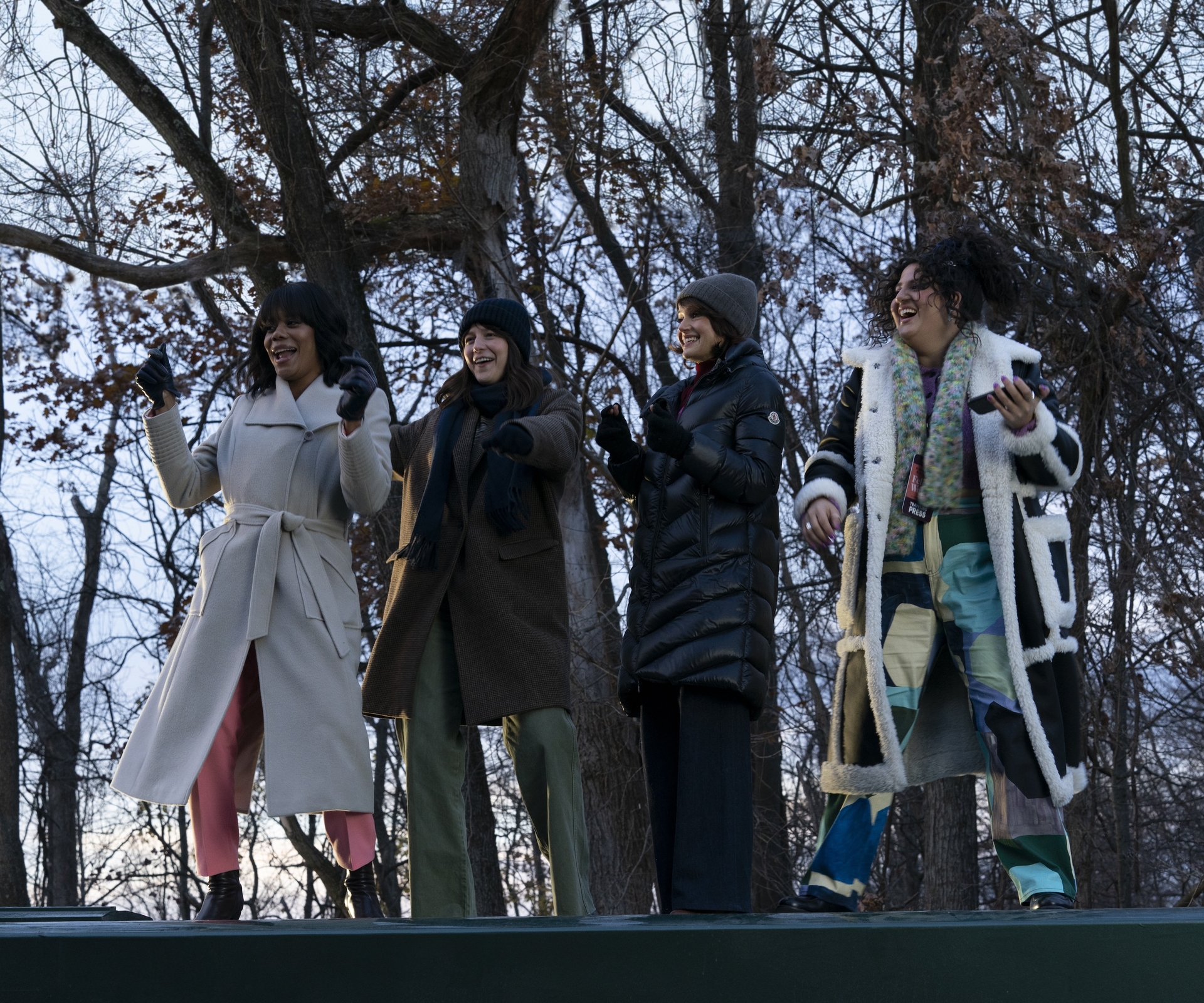 Carla Gugino, Melissa Benoist, and Christina Elmore in The Girls on the Bus (2024)