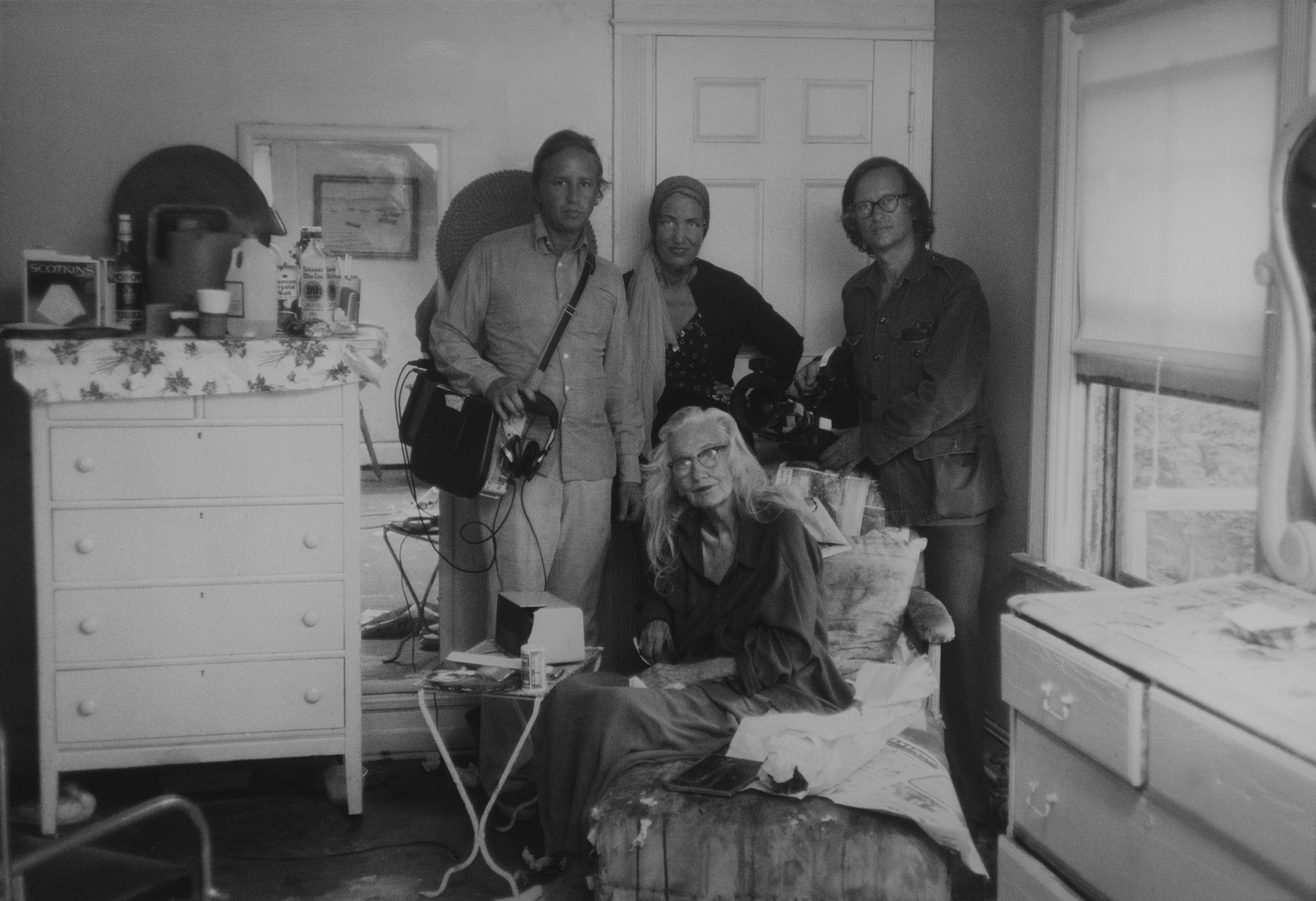 Edith Bouvier Beale, Albert Maysles, David Maysles, and Edith 'Little Edie' Bouvier Beale in Grey Gardens (1975)