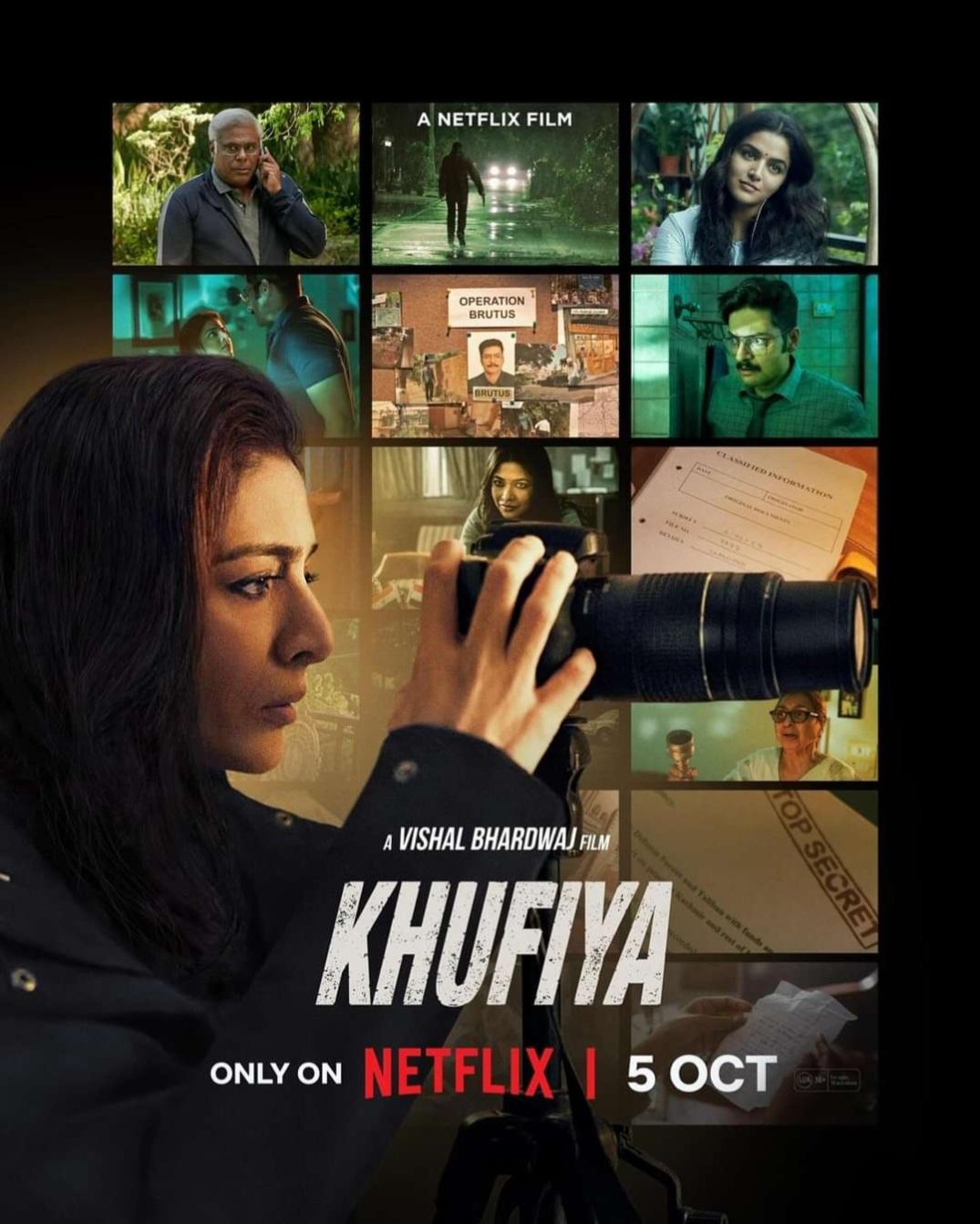 Tabu, Ashish Vidyarthi, Ali Fazal, Navnindra Behl, and Wamiqa Gabbi in Khufiya (2023)