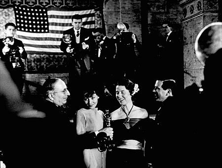 "Academy Awards: 9th Annual," Louis B. Mayer, Luise Rainer, Frank Capara.  1937. Copyright John Swope Trust